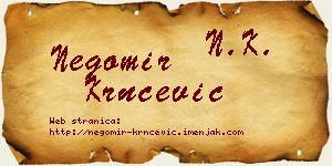Negomir Krnčević vizit kartica